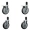 Service Caster 6'' Thermoplastic Rubber Swivel 1-5/8'' Expanding Stem Caster Set 2 Total Lock Brakes, 4PK SCC-EXTTL20S614-TPRB-2-S-2-158 - alternate 1